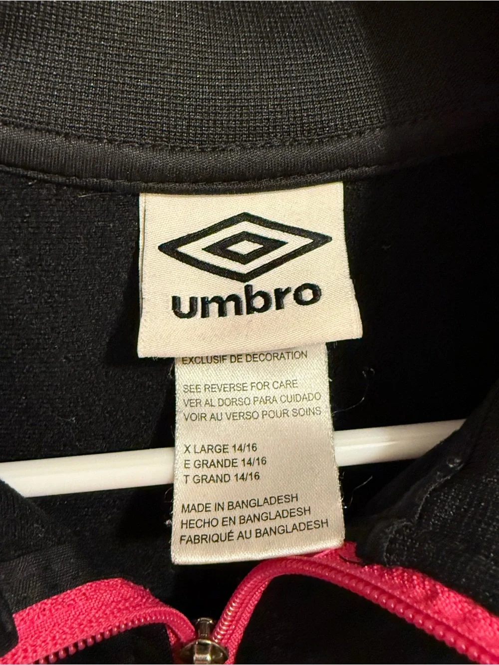 Umbro Girls' Black & Pink Track Jacket